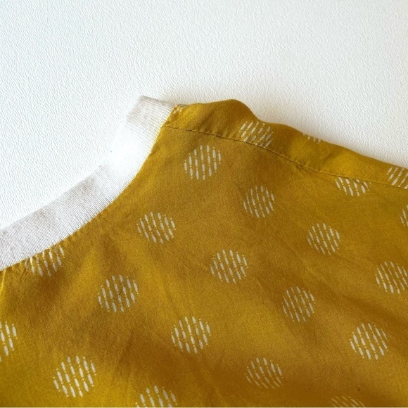 MAEVE Anthropologie Top Size 2 Mustard Yellow Polka Dot 3/4 Sleeve Blouse - Picture 15 of 16